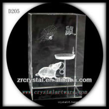 K9 3D Laser Chinese Zodiac Rat Etched Crystal Block